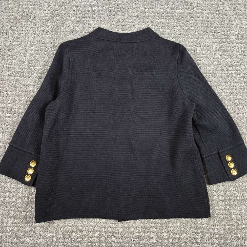 J McLaughlin Prima Crop Cardigan Sweater Jacket Womens M Black Cotton Modal - Picture 4 of 10
